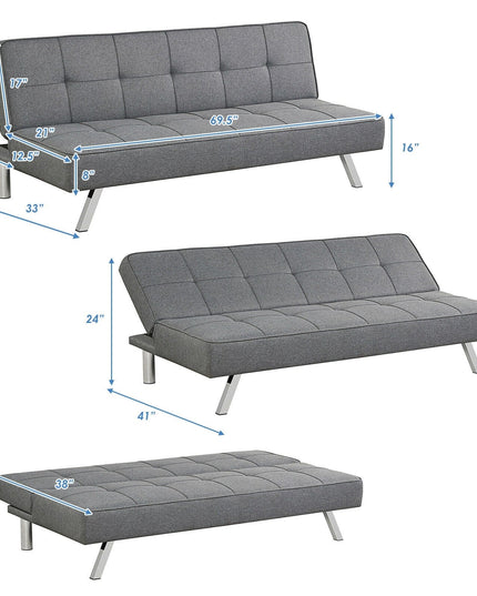 Giantex 3-Seat Convertible Sofa Bed, Sofa Bed w/ 3 Adjustable Angles