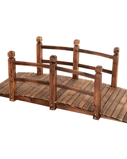 Giantex 5 Ft Wooden Garden Bridge, Stained Wood/Natural Wood  Garden Bridge