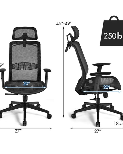 Mesh Office Chair, Ergonomic Office Chair with Headrest