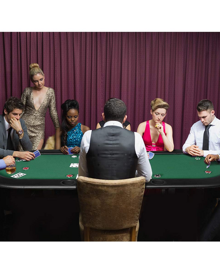 Giantex Foldable Play Poker Table w/Cup Holder, for Texas Casino Leisure Game Room,