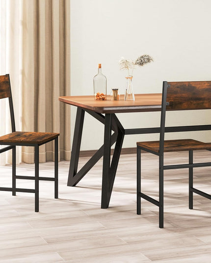 Giantex Dining Chairs Set, Industrial Kitchen Chairs with Metal Legs, Slanted Back