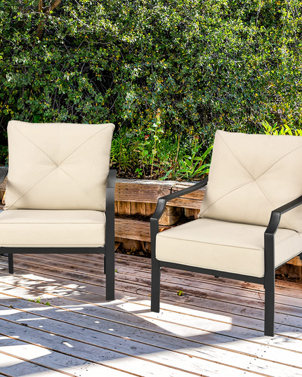 Giantex Bistro Dining Chairs Iron-Frame Lawn Chairs for Porch Backyard Garden Balcony