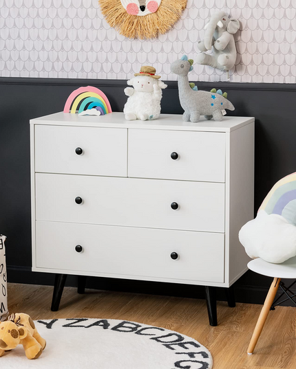 Giantex 4 Drawer Chest Dresser w/Spacious Drawers & Metal Handles