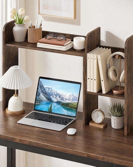 GIANTEX Extendable Desktop Bookshelf w/ Storage Hutch