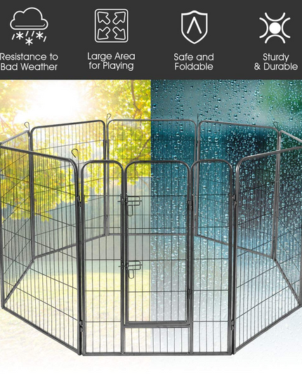 Giantex 8 Panel Pet Playpen with Door, Foldable Dog Exercise Pen (40")