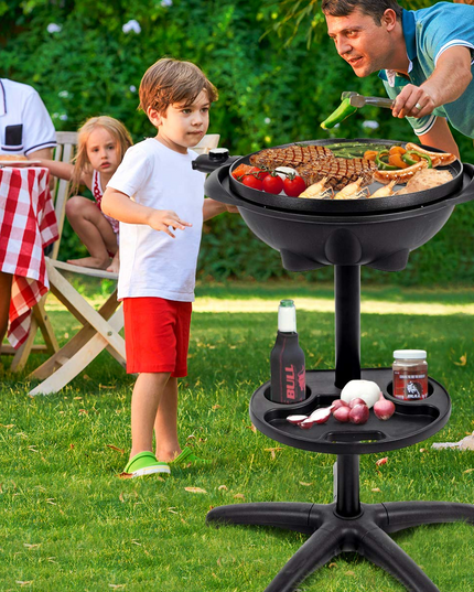 Giantex 1350W Electric BBQ Grill Non-stick w/ 4 Temperature Setting Outdoor Garden Patio Camping