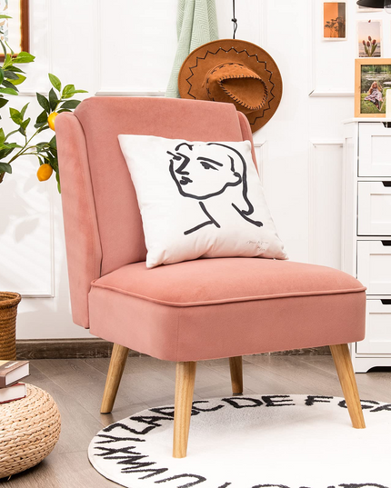 Giantex Comfy Single Sofa Chair w/Rubber Wood Legs