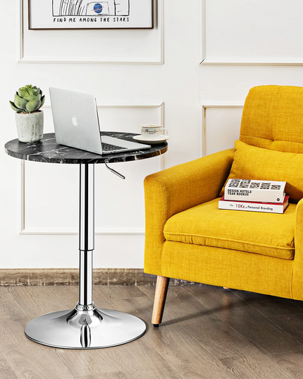 Giantex Round Pub Table Height Adjustable, 360 Degree Swivel Cocktail Pub Table, Office Bar Table