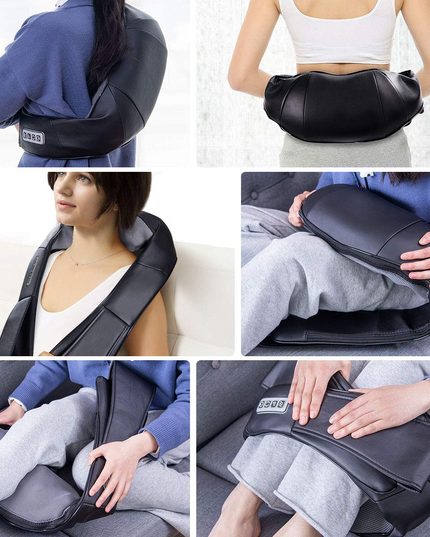 Giantex Shiatsu Neck Back Massager with Heat, Electric 3D Kneading Massage Pillow