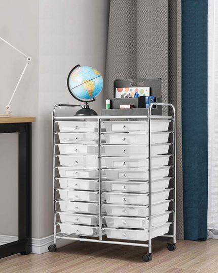 Giantex Storage Drawer Carts, 20-Drawer Organizer, Utility Cart on Wheels
