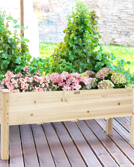 Wood Planter Box with Legs, 47.5"L x 17"W x 20"H