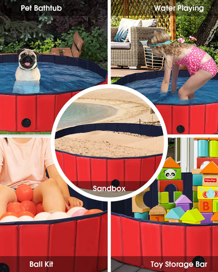 Giantex Foldable Pet Swimming Pool Dog Bath Pool with Anti-Slip Bottom