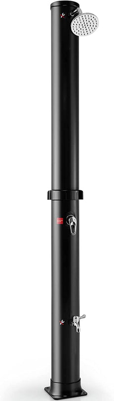 Giantex 7.2 FT 10 Gallon 2-Section Solar-Heated Outdoor Shower, Pool Shower W/Free-Rotating Shower Head