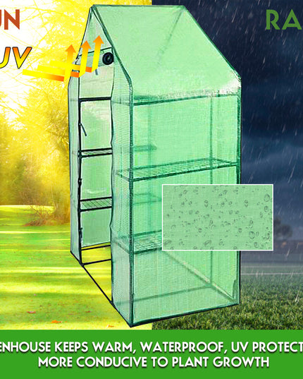 Greenhouse Outdoor Large Walk-in Plant Green house for Plants (Green)