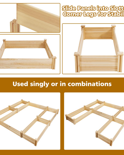 U-Shaped Raised Garden Bed (92.5" L x 95" W x 11" H)