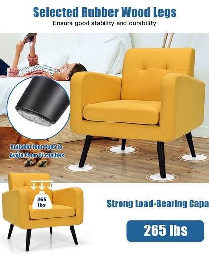 Set of 2 Modern Upholstered Accent Chairs - Giantex