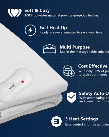 Giantex Standard Massage Table Warmer, Spa Table Heating Pad with Three Heat Settings