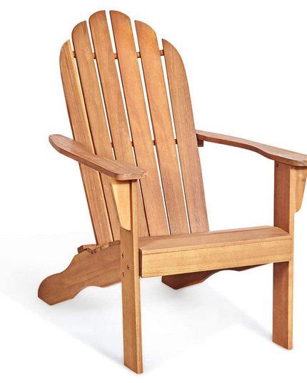 Giantex Adirondack Chair Outdoor Wooden W/Ergonomic Design Acacia Chair for Yard