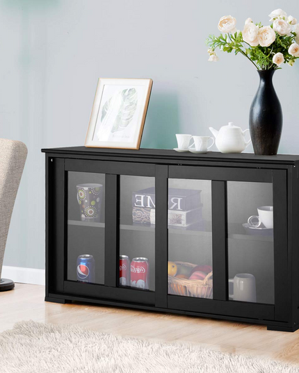 Giantex Buffet Sideboard, Wood Credenza with Sliding Doors