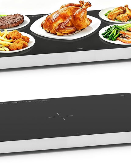 Plateau chauffant électrique Giantex 53 x 40 cm - Serveur de buffet et chauffe-plat en verre trempé