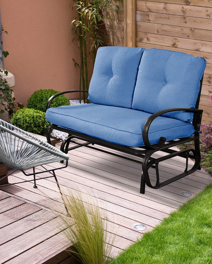 Giantex Loveseat Outdoor Patio Rocking Glider Cushioned 2 Seats
