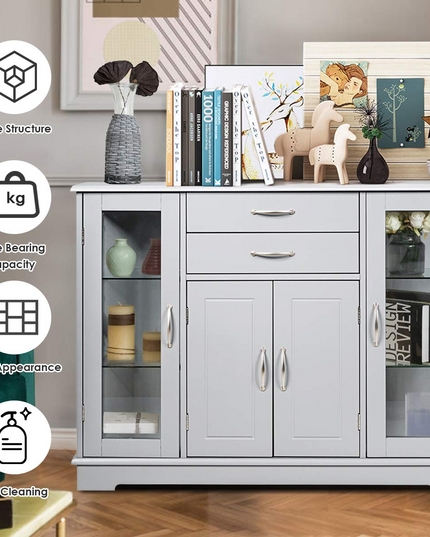 Giantex Sideboard Buffet Server Storage Cabinet W/ 2 Drawers