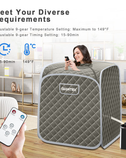 Steam Sauna Portable Therapeutic Sauna 3L Blast-Proof Remote Control