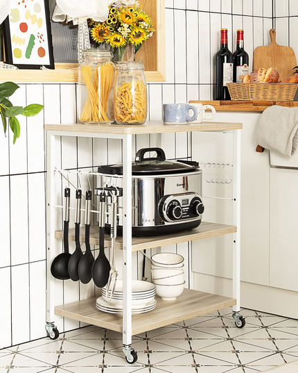 Giantex Kitchen Baker's Rack 3-Tier Microwave Cart on Wheels