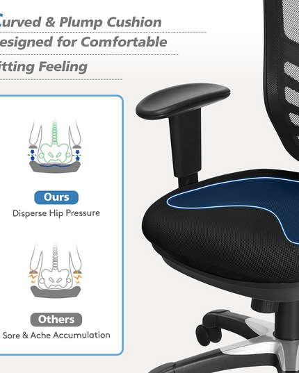 Giantex Seat Tilt Adjustment Office Chair for Working Studying Gaming