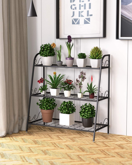 Giantex 3 Tier Metal Plant Stand, Indoor Outdoor Plant Shelf