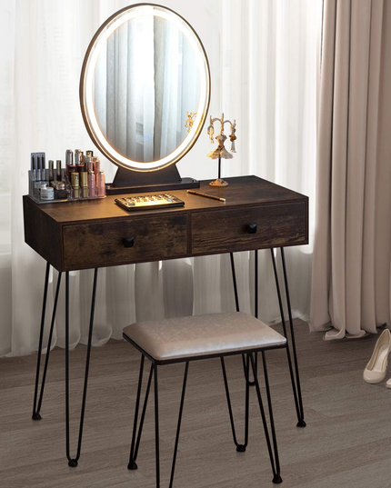 CHARMAID | Vanity Set with Lighted Mirror - Giantexus