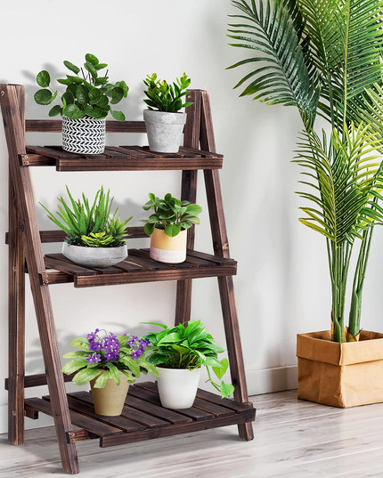 Giantex 3 Tier Folding Wooden Plant Stand