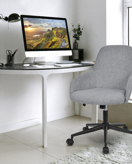 Fabric Office Chair, Upholstered Linen Leisure Chair
