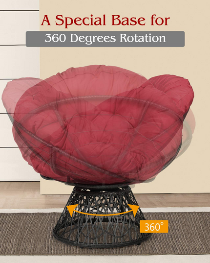 Giantex Rattan Round Papasan Chair