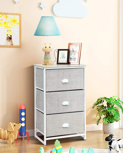 Giantex Dresser Storage Tower Nightstand W/Fabric Drawers