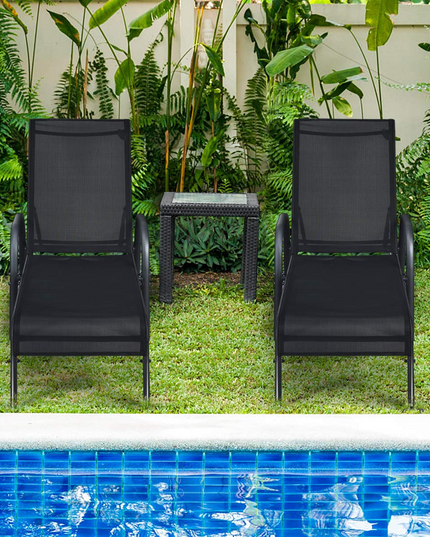 Giantex 2 Pcs Outdoor Chaise Lounge Chair