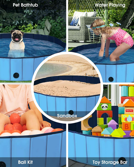 Giantex Foldable Pet Swimming Pool Dog Bath Pool with Anti-Slip Bottom