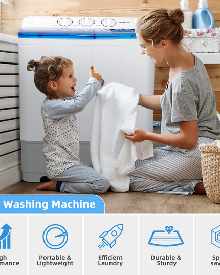Dorm Apartment Semi-Automatic Twin Tub Mini Washer