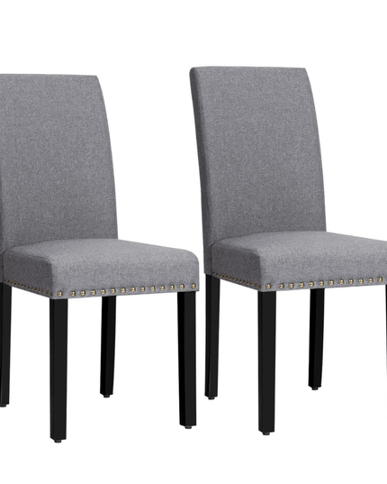 Giantex Upholstered Dining Chairs Set of 2 or 4, Fabric Side Chairs w/Wood Legs - Giantexus