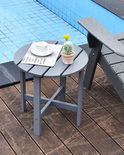 Patio Side Table 18" Outdoor Bistro Table with Stable Cruciform Structure