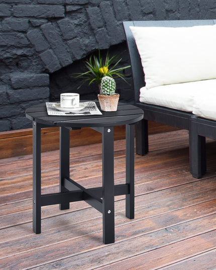 Patio Side Table 18" Outdoor Bistro Table with Stable Cruciform Structure