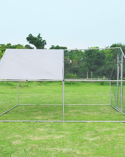 Large Metal Walk-in Chicken Coop with Waterproof Cover