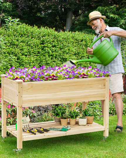 Raised Garden Bed on Wheels, 47.5" L X 23.5" W X 33" H