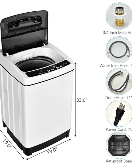 2 in 1 Portable Laundry Washer 1.5Cu.Ft 11lbs Capacity Washer and Dryer Combo - Giantexus