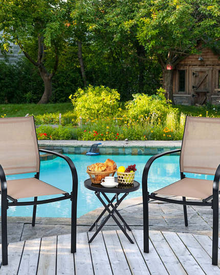 Comfortable 2 Pack Bistro Chairs for Porch Garden Backyard Poolside