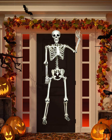 5.4 Ft Halloween Skeleton, Life Size Realistic Human Bones