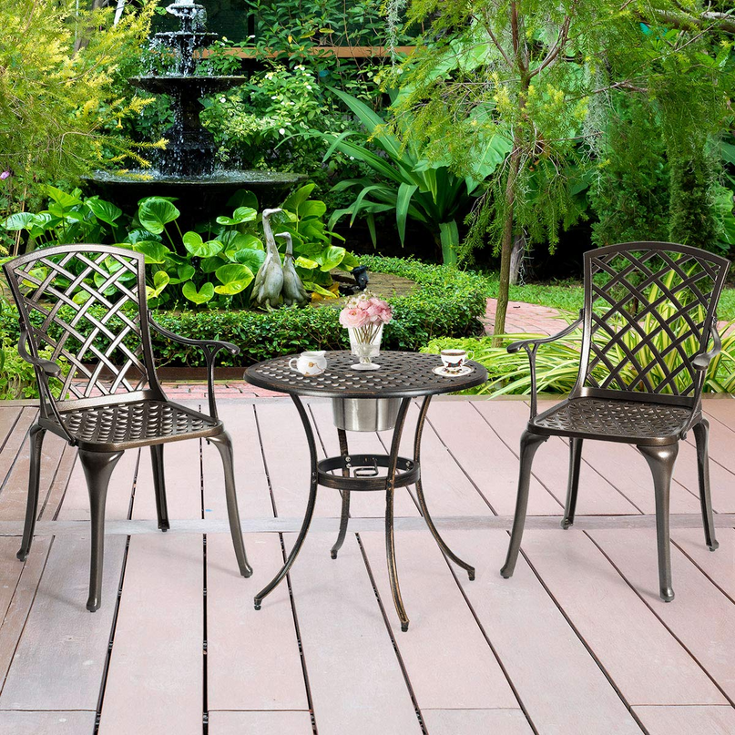 Giantex Aluminum Arm Dining Chairs Set of 2