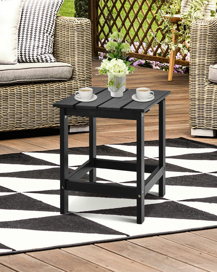 Outdoor Side Table, 15 Square Wood End Table with Slatted Design