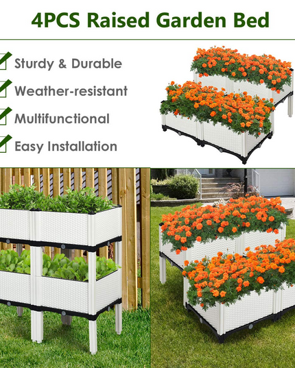 Set of 4 Raised Garden Bed Kits
