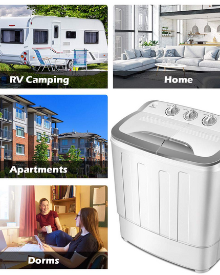 Portable Twin Tub Mini Clothes Washer Machine for Apartment